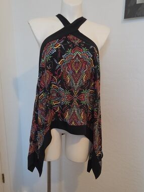 Soho Black Halter Camisole with Multicolor Paisley Design